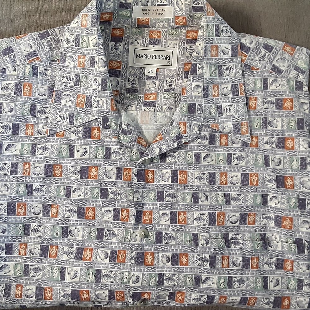 Mario Ferrari Hawaiian Aloha Shirt SZ XL